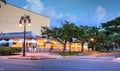 Daybreak over the shops along 5th Street in Old Naples